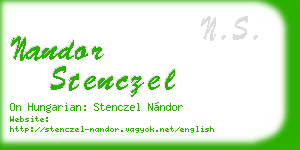 nandor stenczel business card